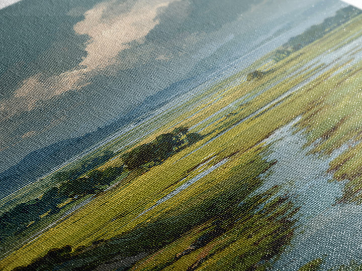 Wide Olive and Beige Meadow Panorama Framed Canvas Print, Above Sofa Art, Living Room Decor, Oil Painting, Statement, ASA-2x3-90
