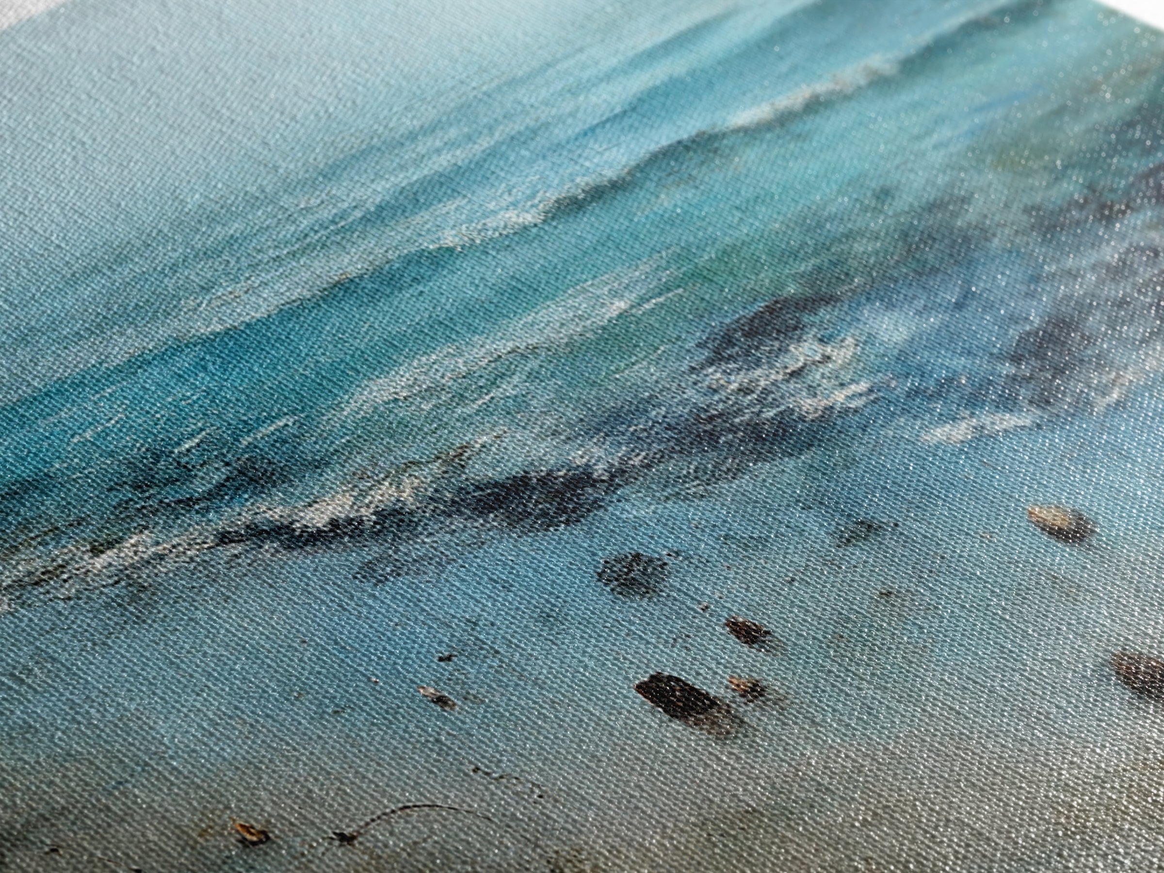 Moody Seascape at Twilight Canvas Print, Above Sofa Art, Floral Wall Art, Living Room Decor, Abstract Art, Statement, ASA-3x1-100