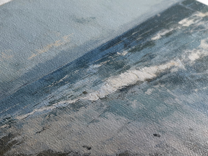 Moody Seascape at Twilight Canvas Print, Above Sofa Art, Set of 3 Prints, Living Room Decor, Watercolor Art, Statement, ASA-3x1-4