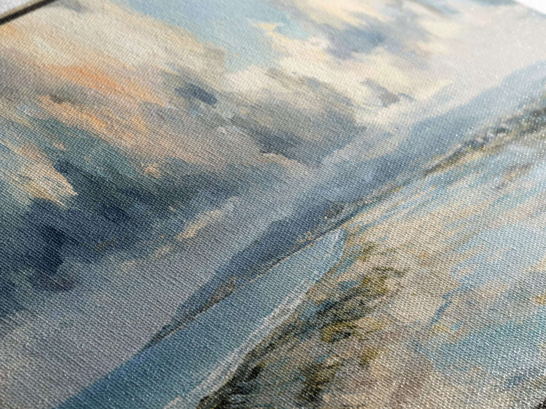 Panoramic Coastal Shoreline from an Aerial View Canvas Print, Above Sofa Art, Minimalist Decor, Living Room Decor, Statement, ASA-3x1-43