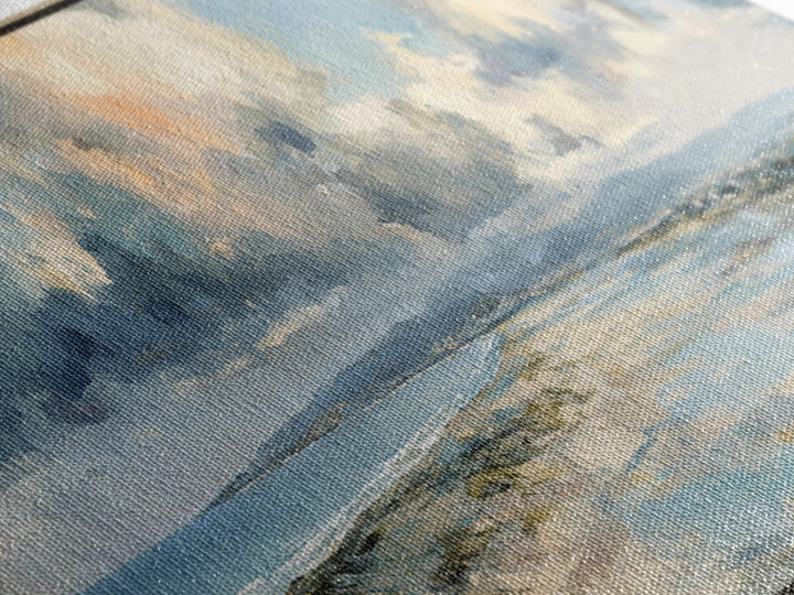 Panoramic Coastal Shoreline from an Aerial View Canvas Print, Above Sofa Art, Minimalist Decor, Living Room Decor, Statement, ASA-3x1-43
