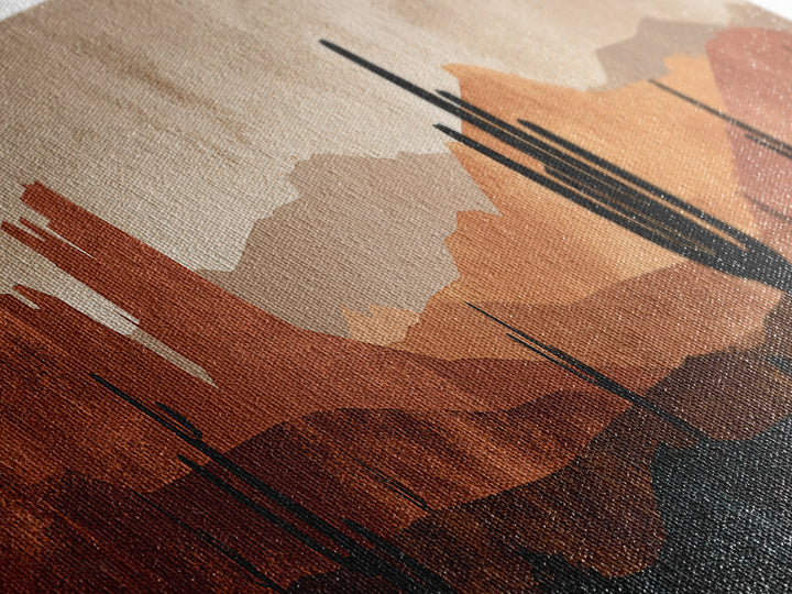 Desert Mesa Panorama Framed Canvas Print, Above Sofa Art, Fine Art Print, Living Room Decor, Oil Painting, Statement, ASA-3x1-60