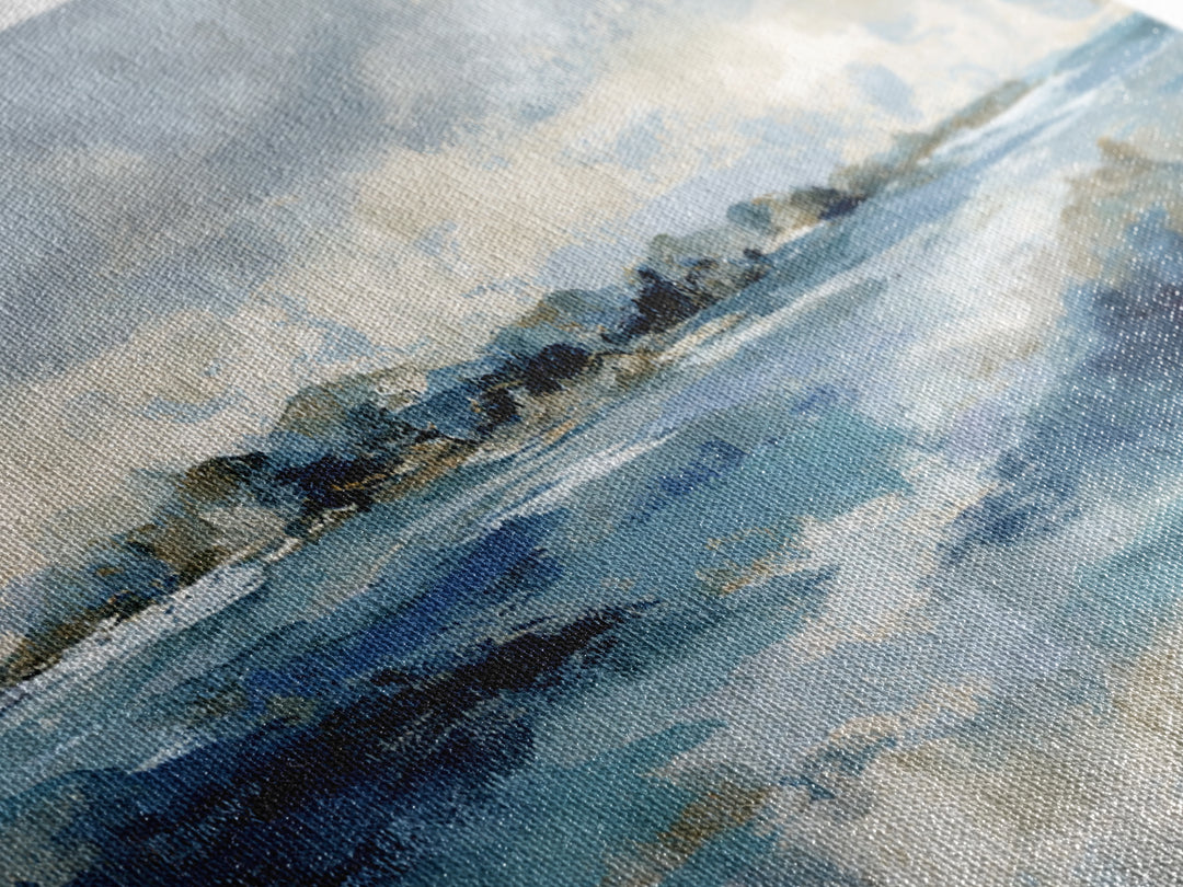 Moody Seascape at Twilight Canvas Print, Above Sofa Art, Contemporary Art, Living Room Decor, Statement, Boho Wall Art, ASA-3x1-76