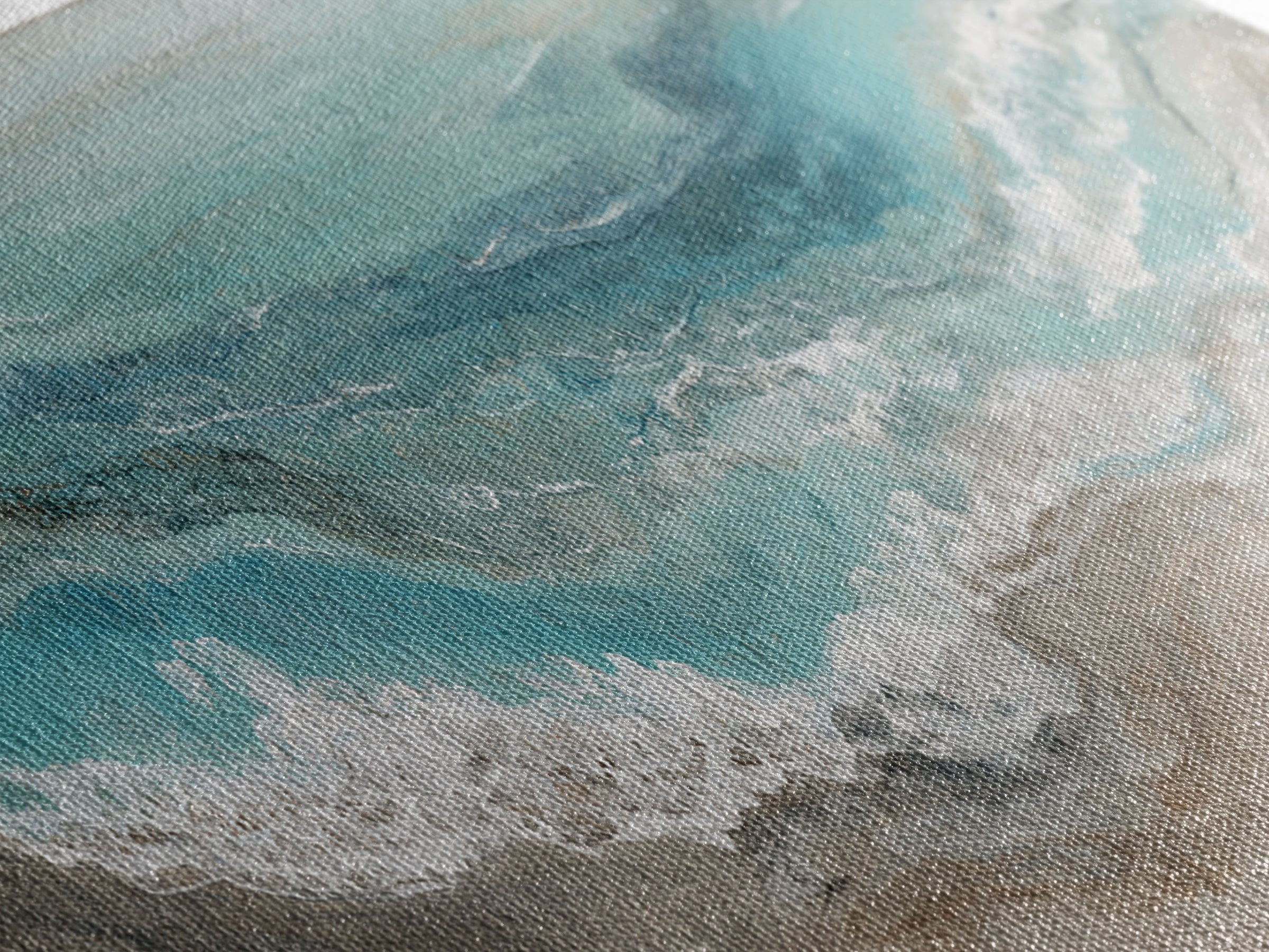 Panoramic Coastal Shoreline from an Aerial View Canvas Print, Above Sofa Art, Botanical Wall Art, Living Room Decor, Statement, ASA-3x1-91