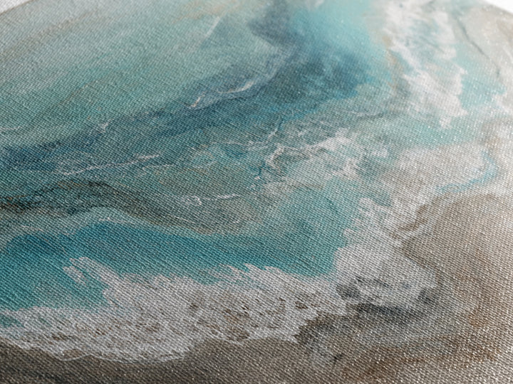 Panoramic Coastal Shoreline from an Aerial View Canvas Print, Above Sofa Art, Botanical Wall Art, Living Room Decor, Statement, ASA-3x1-91