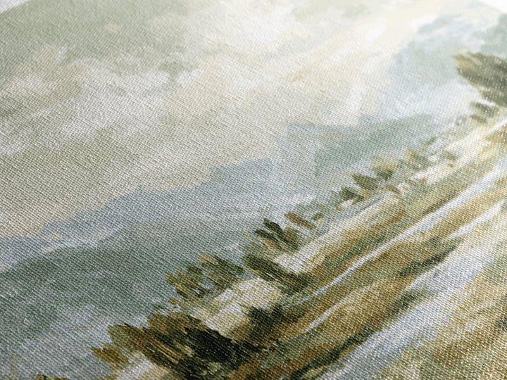 Wide Olive and Beige Meadow Panorama Canvas Print, Above Sofa Art, Canvas Print, Living Room Decor, Oil Painting, Statement, ASA-3x1-98