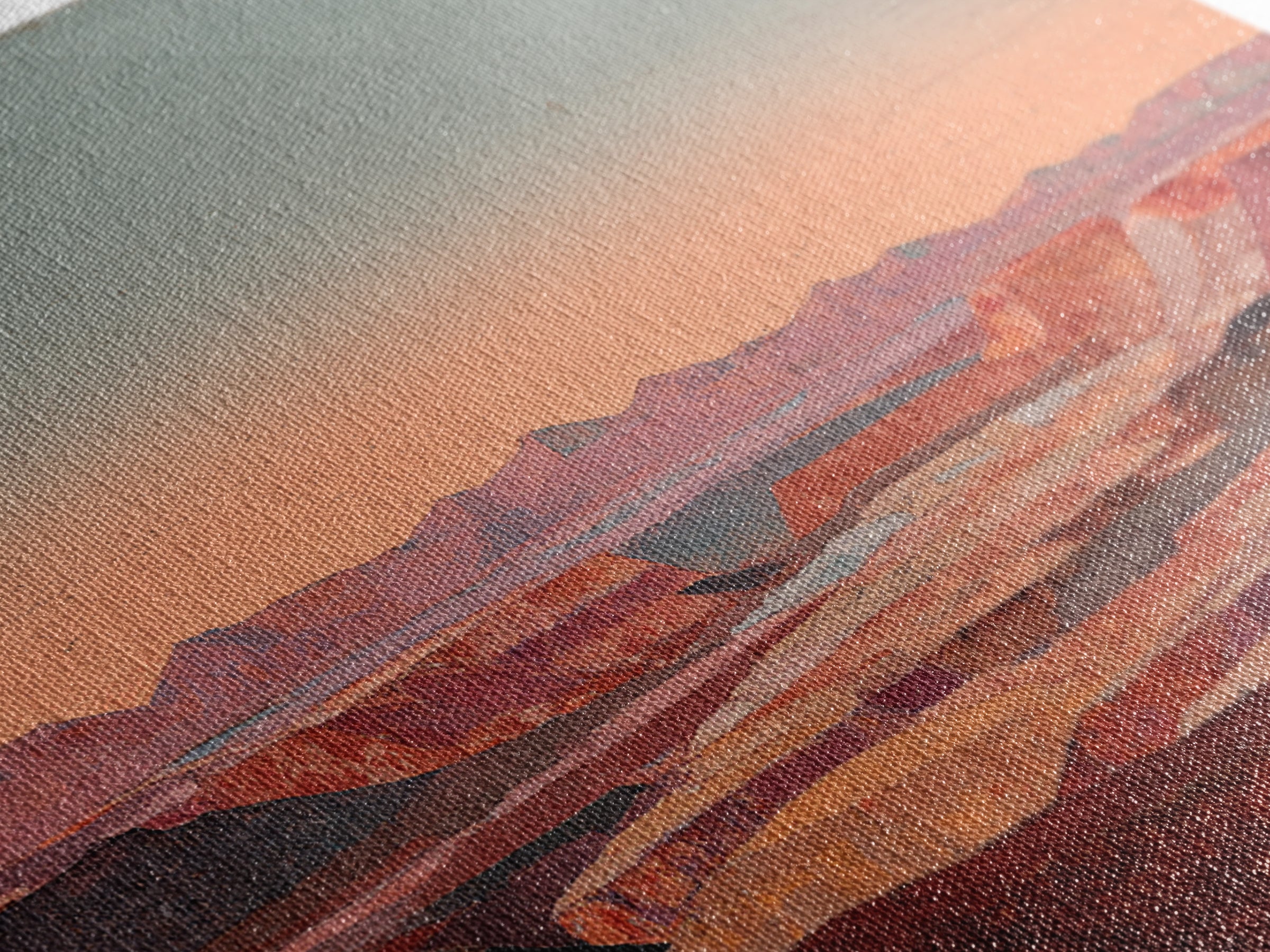 Abstract Canyon Landscape Canvas Print, Above Sofa Art, Abstract Wall Art, Living Room Decor, Statement, Above Bed Decor, ASA-3x2-11