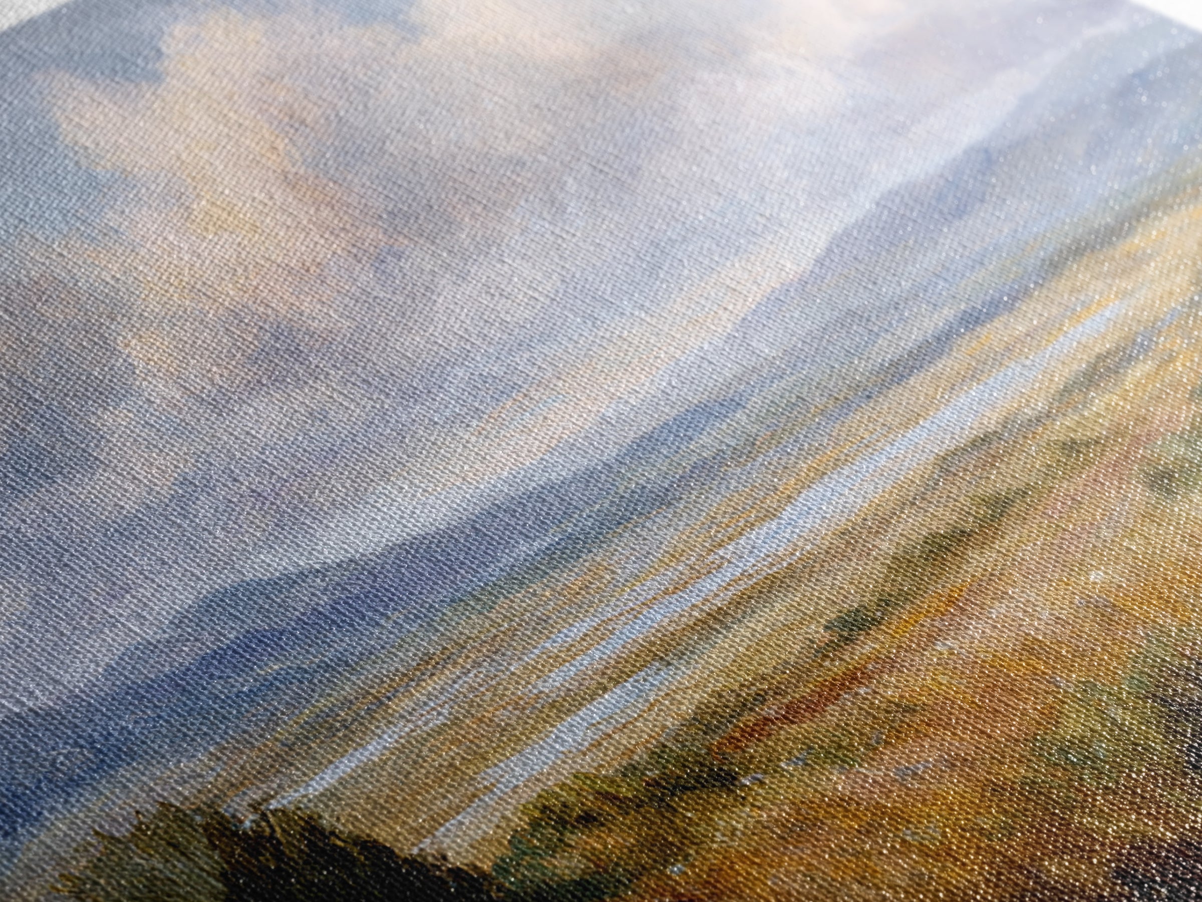 Dramatic Cloudscape over a Distant Valley Canvas Print, Above Sofa Art, Horizontal Wall Art, Living Room Decor, Statement, ASA-3x2-33