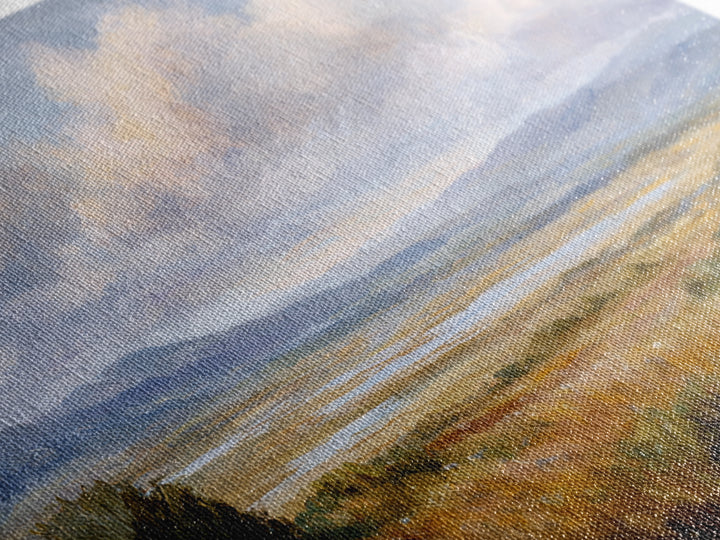 Dramatic Cloudscape over a Distant Valley Canvas Print, Above Sofa Art, Horizontal Wall Art, Living Room Decor, Statement, ASA-3x2-33