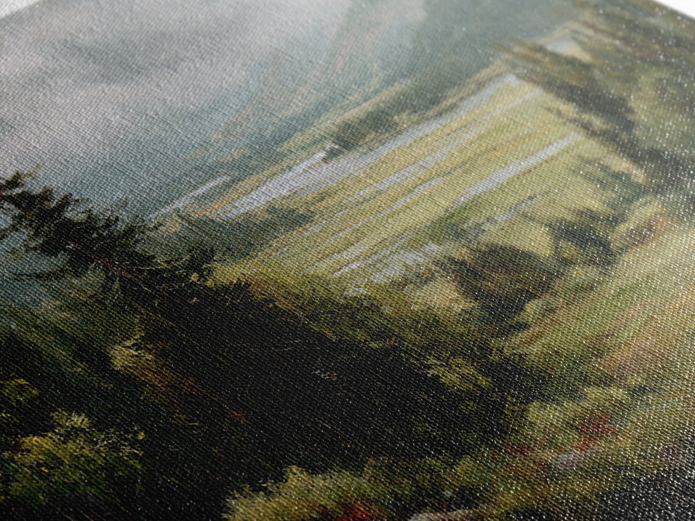 Wide Olive and Beige Meadow Panorama Canvas Print, Above Sofa Art, Textured Wall Art, Living Room Decor, Fine Art, Statement, ASA-3x2-38