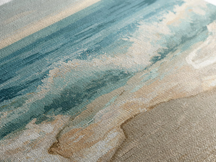 Moody Seascape at Twilight Framed Canvas Print, Above Sofa Art, Abstract Wall Art, Living Room Decor, Oil Painting, Statement, ASA-3x2-40
