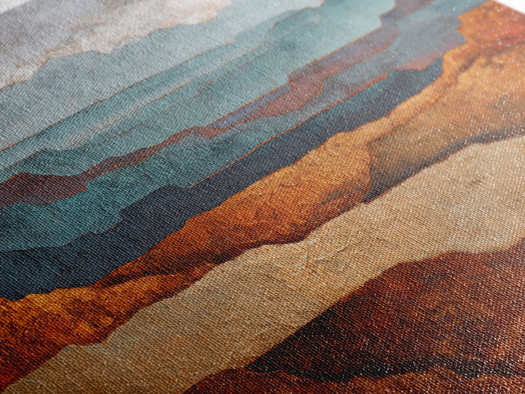 Abstract Canyon Landscape Framed Canvas Print, Above Sofa Art, Modern Art, Living Room Decor, Fine Art, Statement, Art Print, ASA-3x2-59