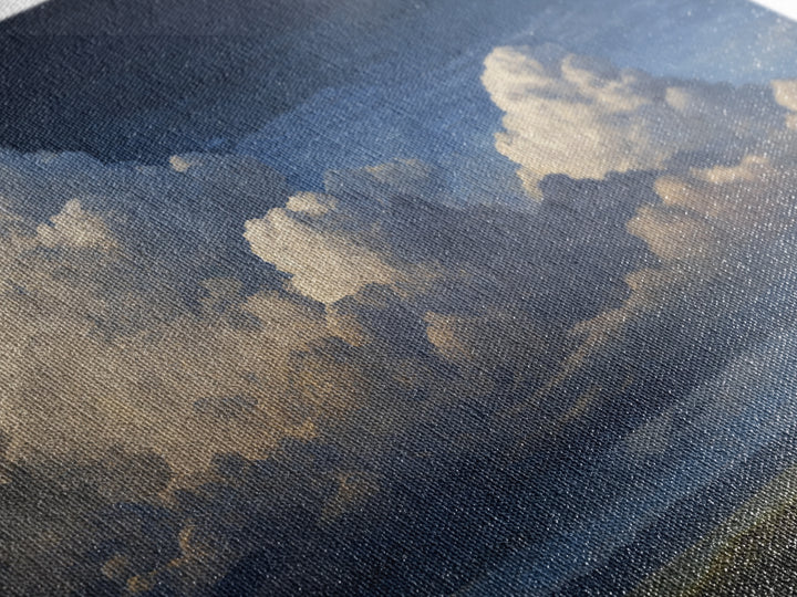 Dramatic Cloudscape over a Distant Valley Canvas Print, Above Sofa Art, Living Room Wall Art, Living Room Decor, Statement, ASA-3x2-81
