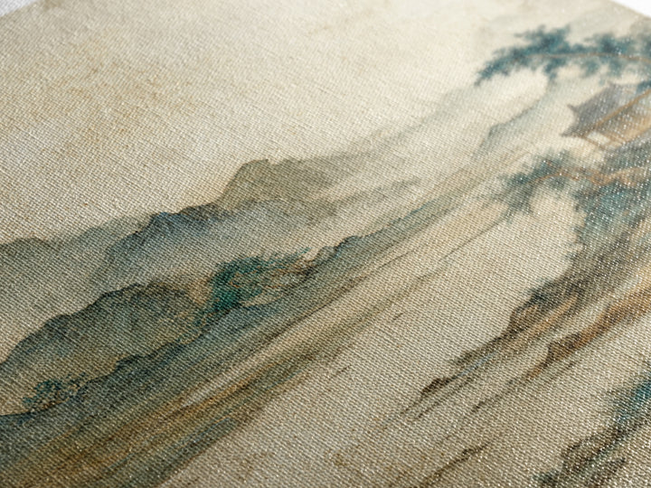 Chinese Mountain Scroll Landscape Framed Canvas Print, Asian Inspired Art, Gallery Decor, Living Room Decor, Fine Art, Harmony, ASI-1x1-32