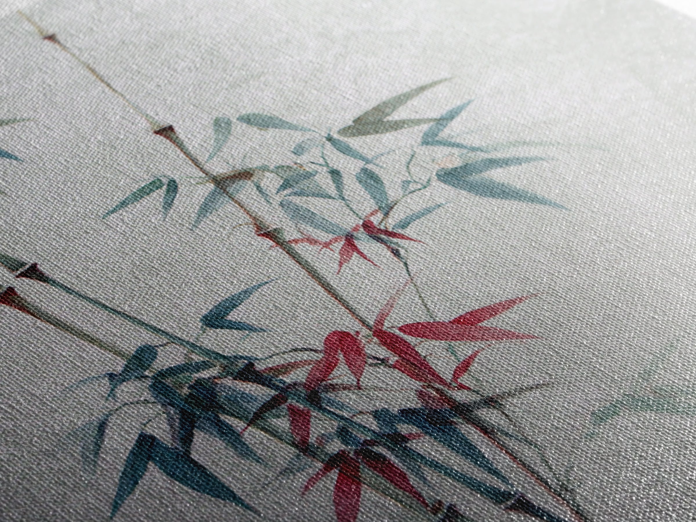 Minimal Bamboo Stalks Framed Canvas Print, Asian Inspired Art, Botanical Print, Living Room Decor, Fine Art, Harmony, ASI-1x1-68