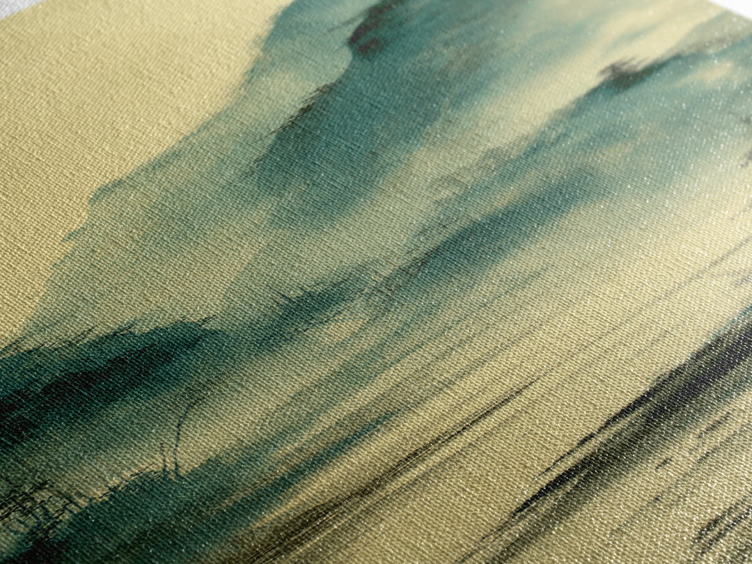 Japanese Ink Landscape Framed Canvas Print, Asian Inspired Art, Unique Wall Art, Living Room Decor, Fine Art, Harmony, ASI-1x3-64