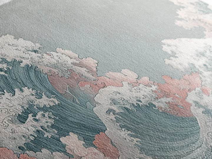 Hokusai Ocean Wave Without Copying the Original Canvas Print, Asian Inspired Art, Statement Artwork, Living Room Decor, Harmony, ASI-2x1-42