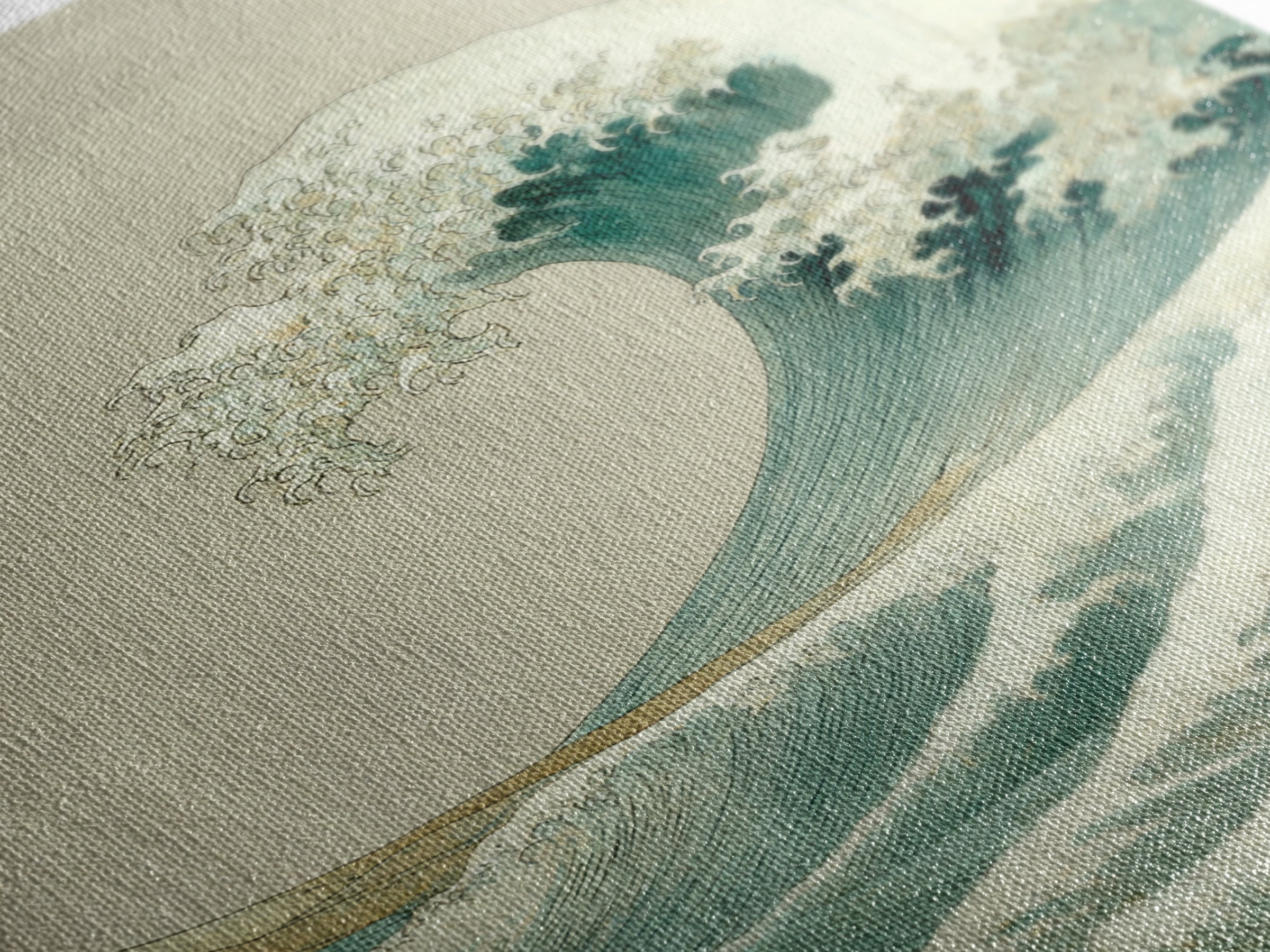 Hokusai Ocean Wave Without Copying the Original Canvas Print, Asian Inspired Art, Minimalist Decor, Living Room Decor, Harmony, ASI-2x3-54