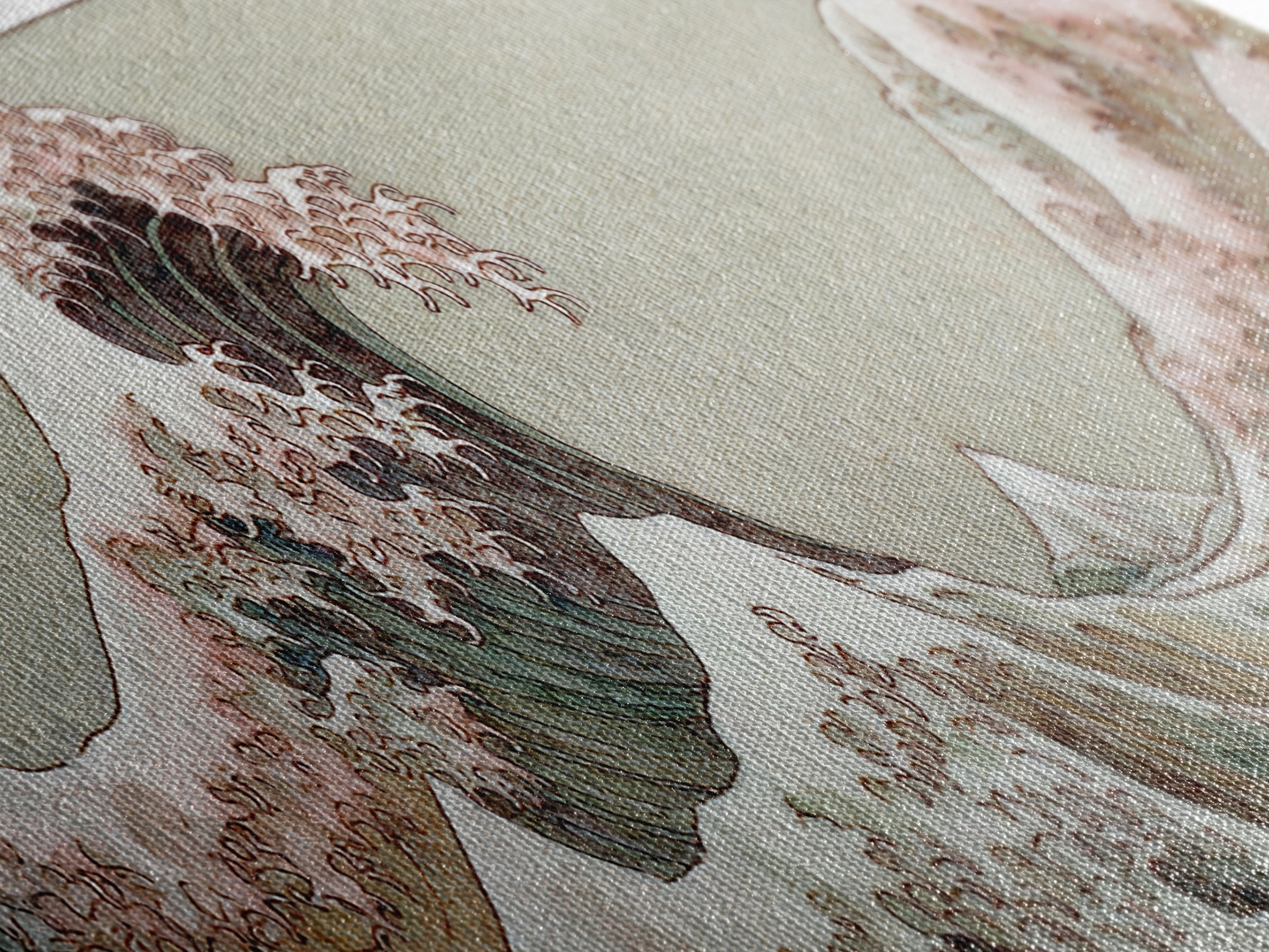 Hokusai Ocean Wave Without Copying the Original Canvas Print, Asian Inspired Art, Asian Art, Living Room Decor, Harmony, ASI-3x1-14
