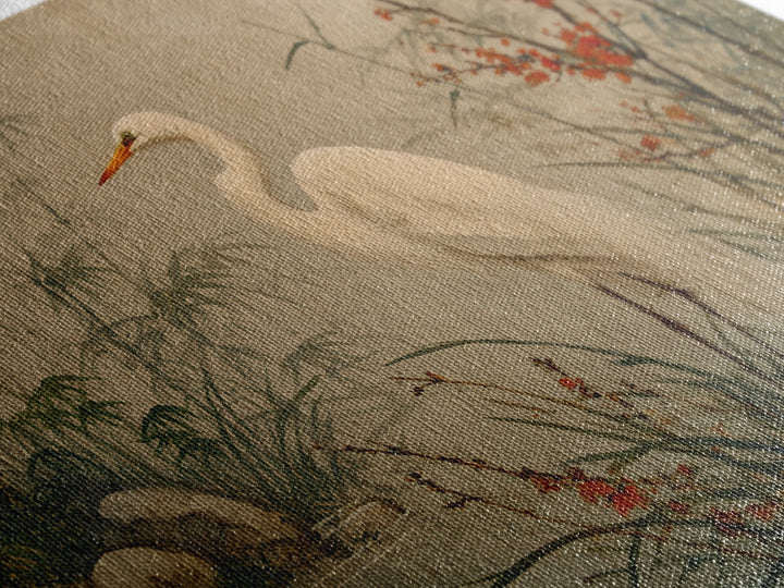 White Heron Standing Framed Canvas Print, Asian Inspired Art, Modern Wall Decor, Living Room Decor, Fine Art, Harmony, ASI-3x2-85