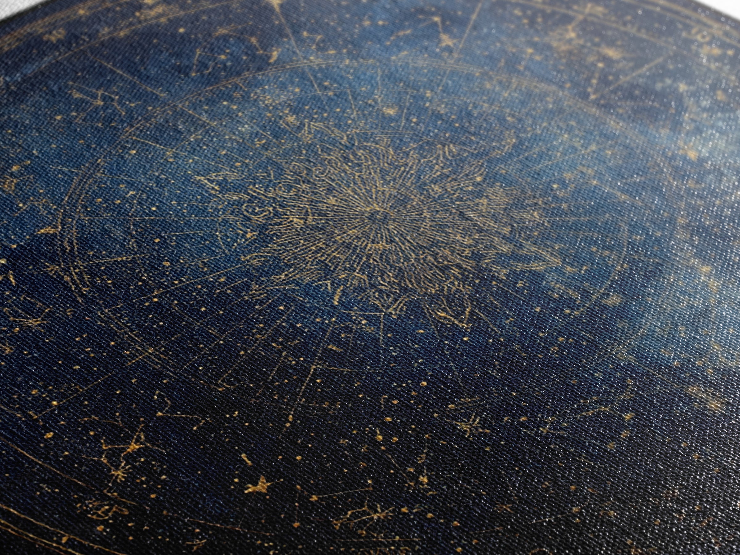 Gold Zodiac Wheel on Deep Midnight Blue Framed Canvas Print, Astrology Art, Neutral Decor, Living Room Decor, Fine Art, Zodiac, AST-1x1-1