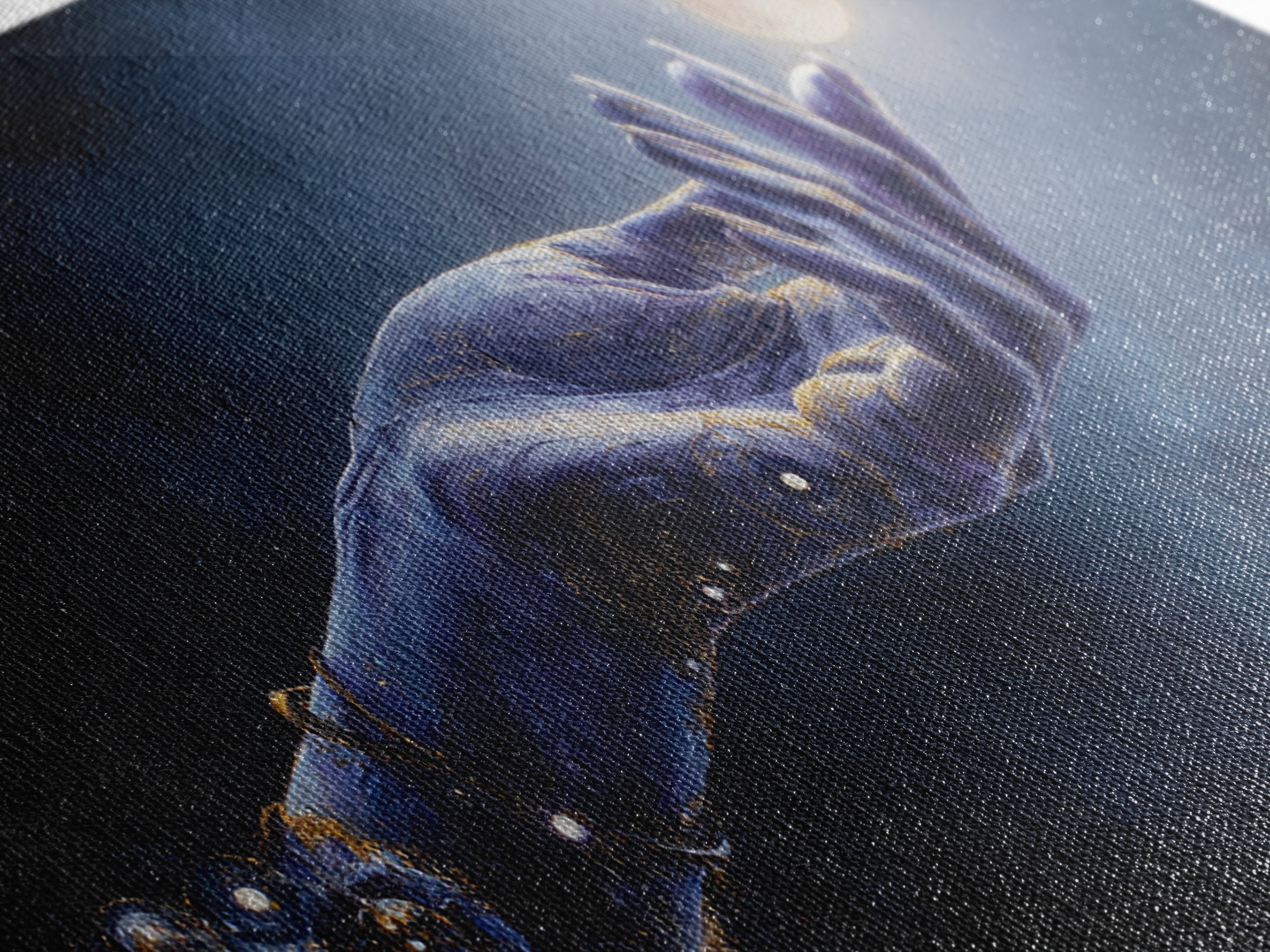 Tarot Cosmic Hand Holding a Glowing Star Framed Canvas Print, Astrology Art, Print, Living Room Decor, Fine Art, Zodiac, AST-2x1-50