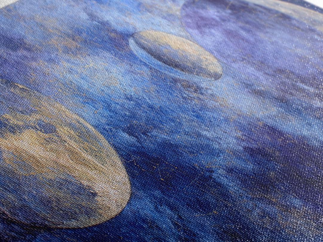 Celestial Twins Surrounded by Mirrored Moons Canvas Print, Astrology Art, Astrology Gifts, Living Room Decor, Oil Painting, AST-2x1-53