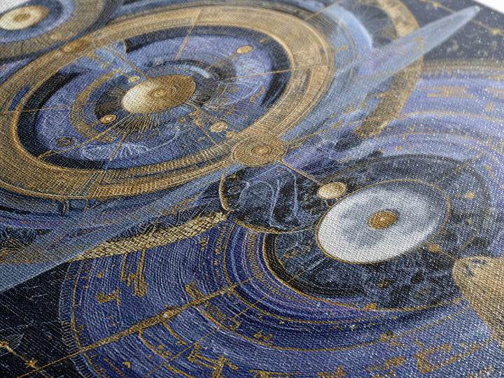 Planetary Still Life Framed Canvas Print, Astrology Art, Digital Art, Living Room Decor, Fine Art, Zodiac, Celestial Wall Art, AST-2x3-100