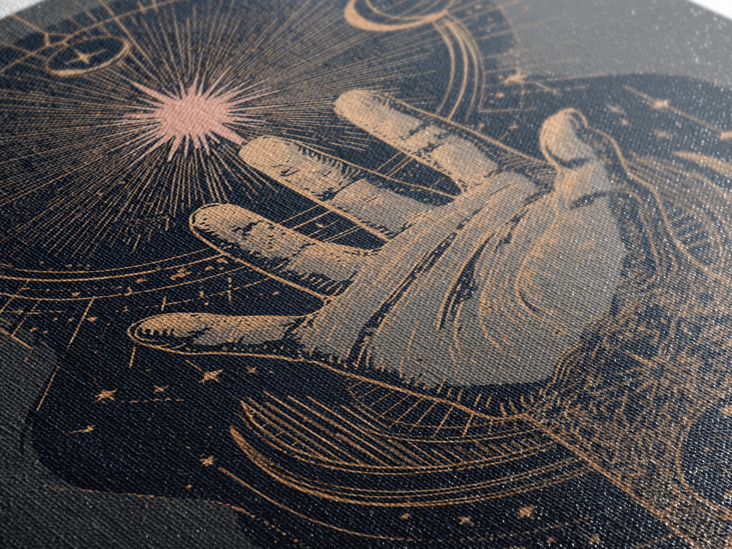 Tarot Cosmic Hand Holding a Glowing Star Canvas Print, Astrology Art, Boho Decor, Living Room Decor, Abstract Art, Zodiac, AST-2x3-62