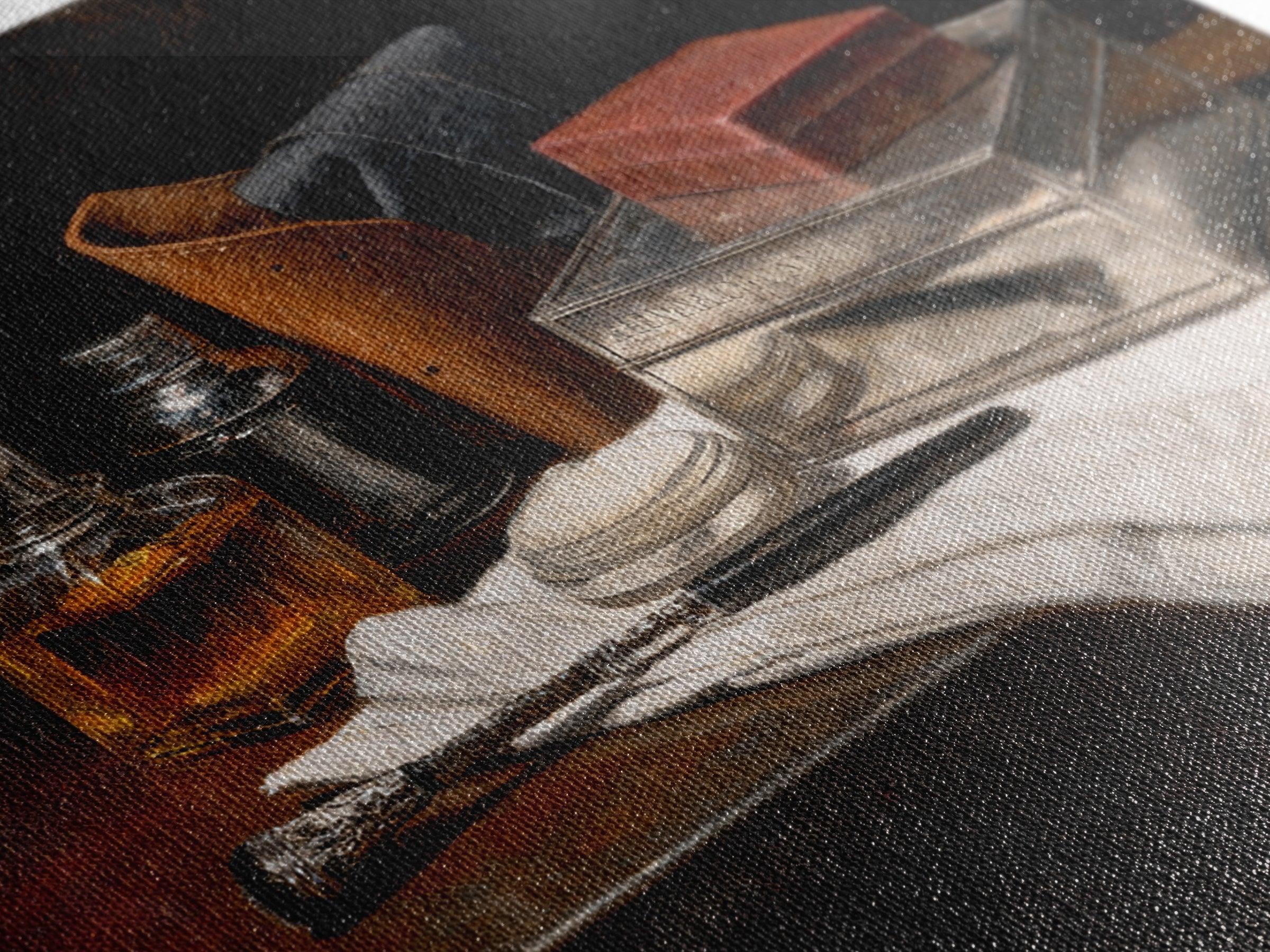 Black and White Portrait of a Sharply Framed Canvas Print, Barbershop Art, Downloadable Art, Barbershop Decor, Grooming, BAA-1x1-42