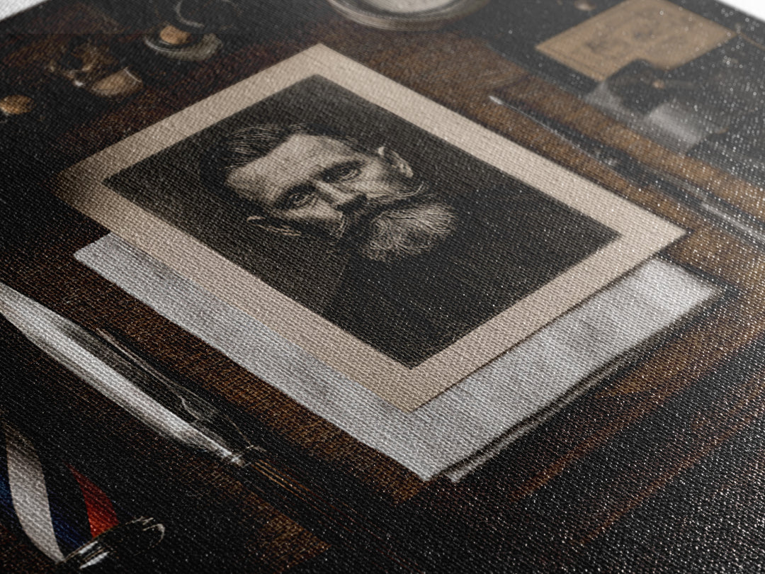 Tattooed Barber Portrait Framed Canvas Print, Barbershop Art, Downloadable Art, Barbershop Decor, Fine Art, Grooming, BAA-1x1-52