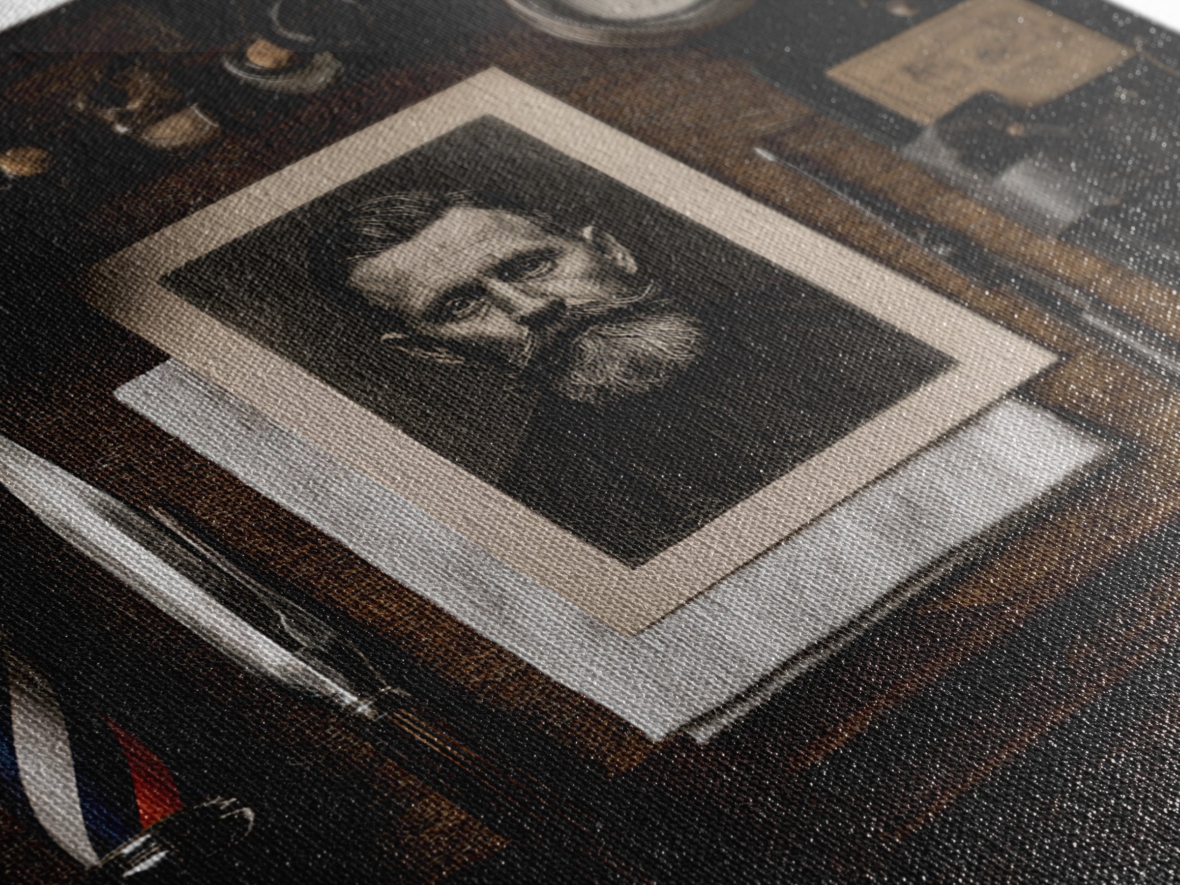 Tattooed Barber Portrait Framed Canvas Print, Barbershop Art, Downloadable Art, Barbershop Decor, Fine Art, Grooming, BAA-1x1-52