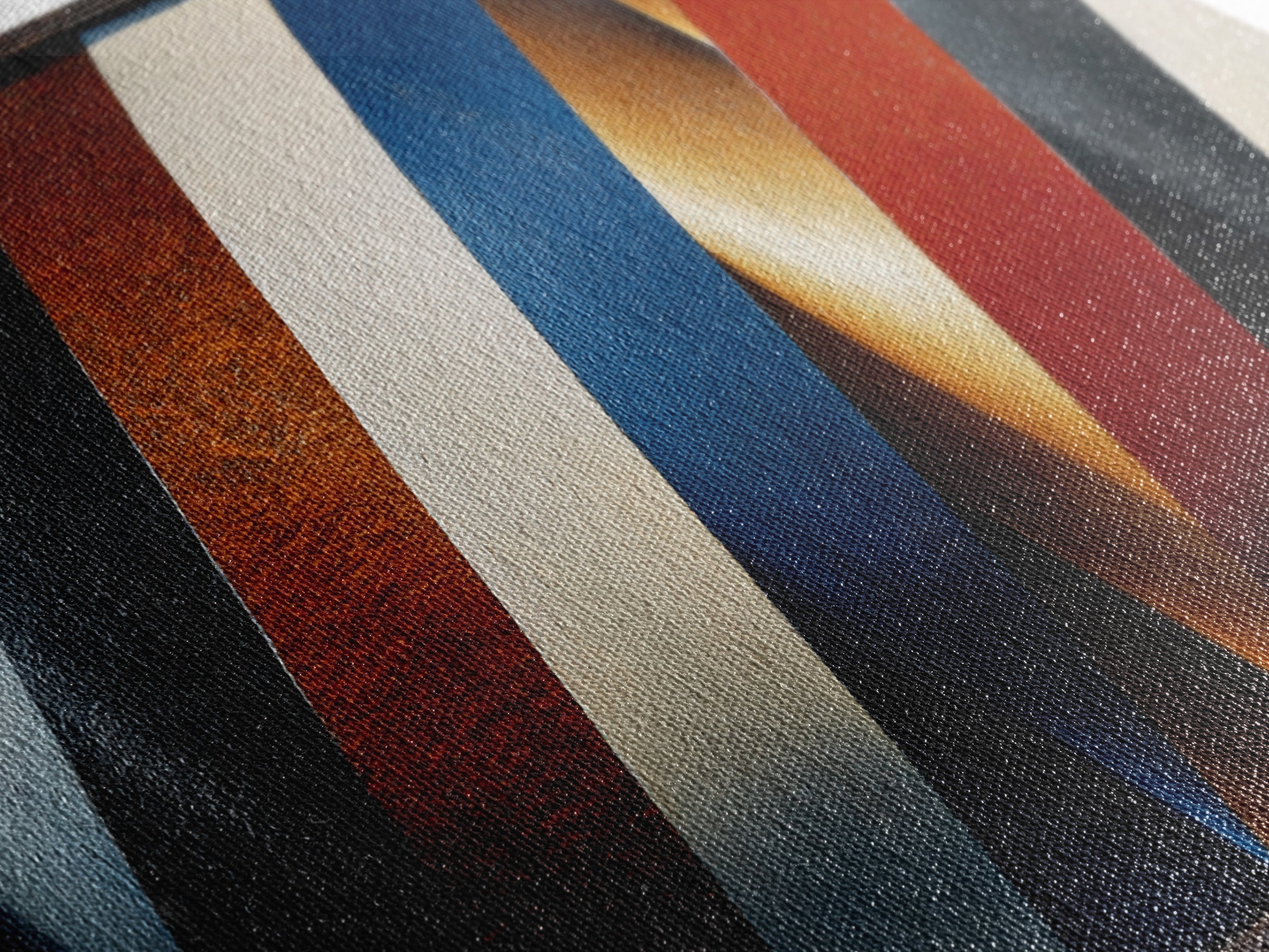 Red White and Blue Stripe Abstraction from Canvas Print, Barbershop Art, African American Art, Barbershop Decor, Grooming, BAA-3x1-81