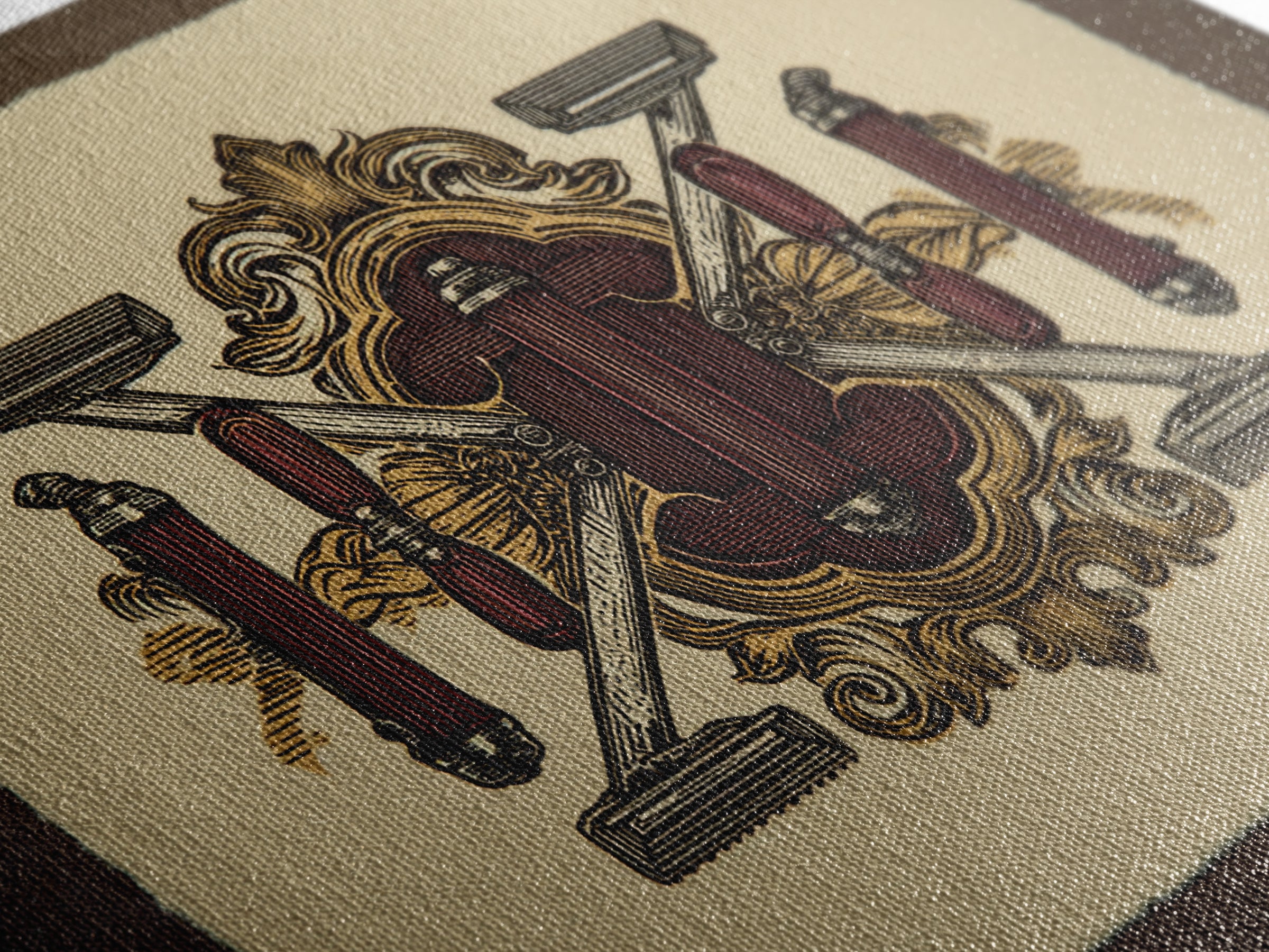 Bold Linocut Barber Emblem Canvas Print, Barbershop Art, Downloadable Art, Barbershop Decor, Fine Art, Grooming, Home Decor, BAA-3x2-76