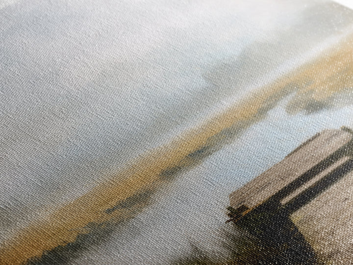 Quiet Lake Dock at Early Morning Canvas Print, Bed and Breakfast Art, Modern Decor, Living Room Decor, Fine Art, BAB-1x1-94