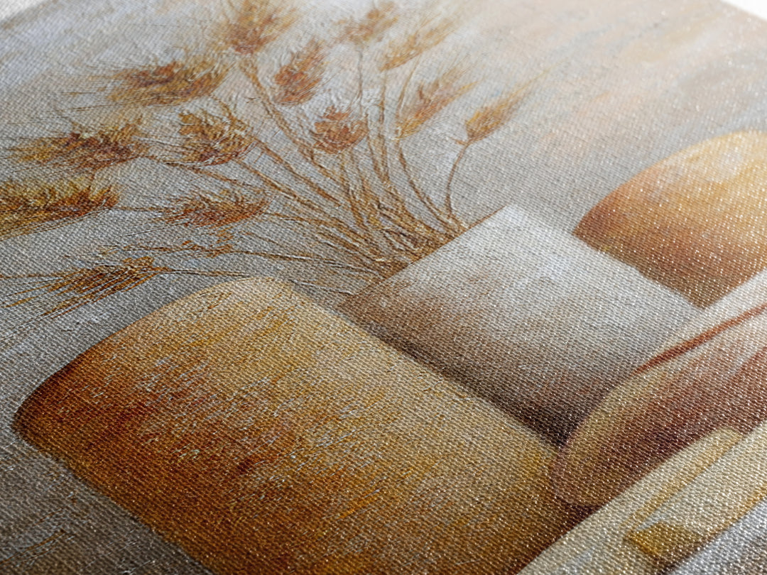 Freshly Baked Bread Canvas Print, Bed and Breakfast Art, Dopamine Decor, Living Room Decor, Fine Art, Bedroom Art, BAB-1x3-56