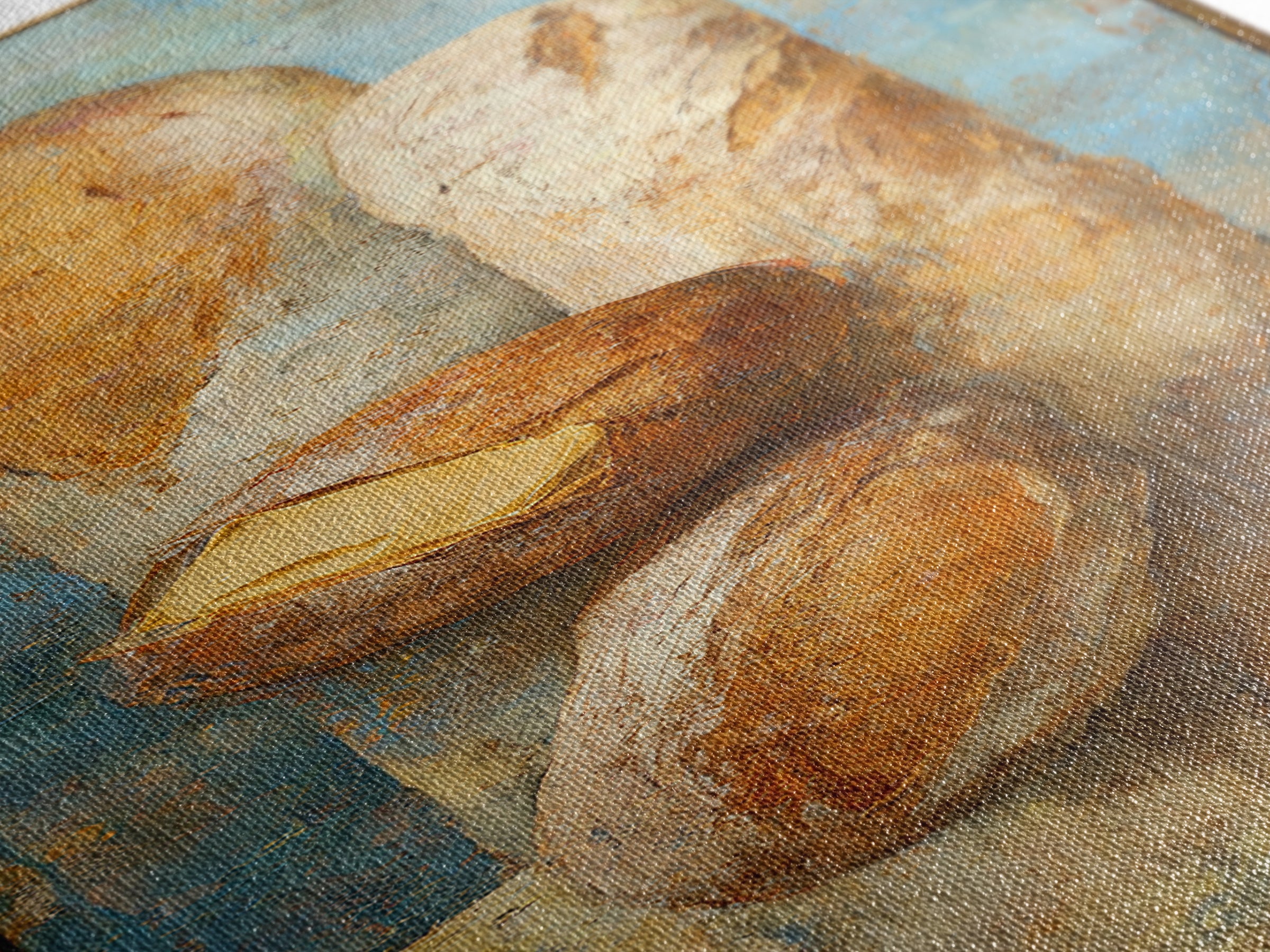 Freshly Baked Bread Framed Canvas Print, Bed and Breakfast Art, Above Bed Decor, Living Room Decor, Fine Art, BAB-1x3-80