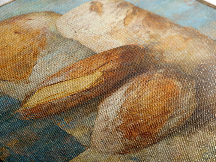 Freshly Baked Bread Framed Canvas Print, Bed and Breakfast Art, Above Bed Decor, Living Room Decor, Fine Art, BAB-1x3-80