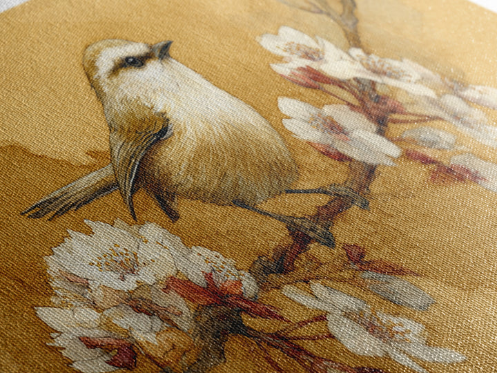 Small Bird on a Flowering Branch Canvas Print, Bed and Breakfast Art, Contemporary Art, Living Room Decor, Bedroom Wall Art, BAB-2x1-10