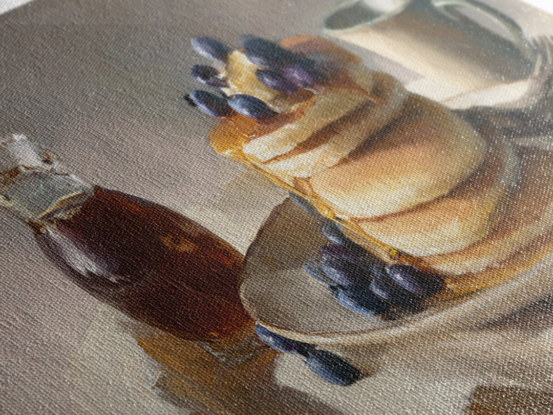 Blueberry Pancakes Still Life Framed Canvas Print, Bed and Breakfast Art, Contemporary Art, Living Room Decor, Fine Art, BAB-2x1-28