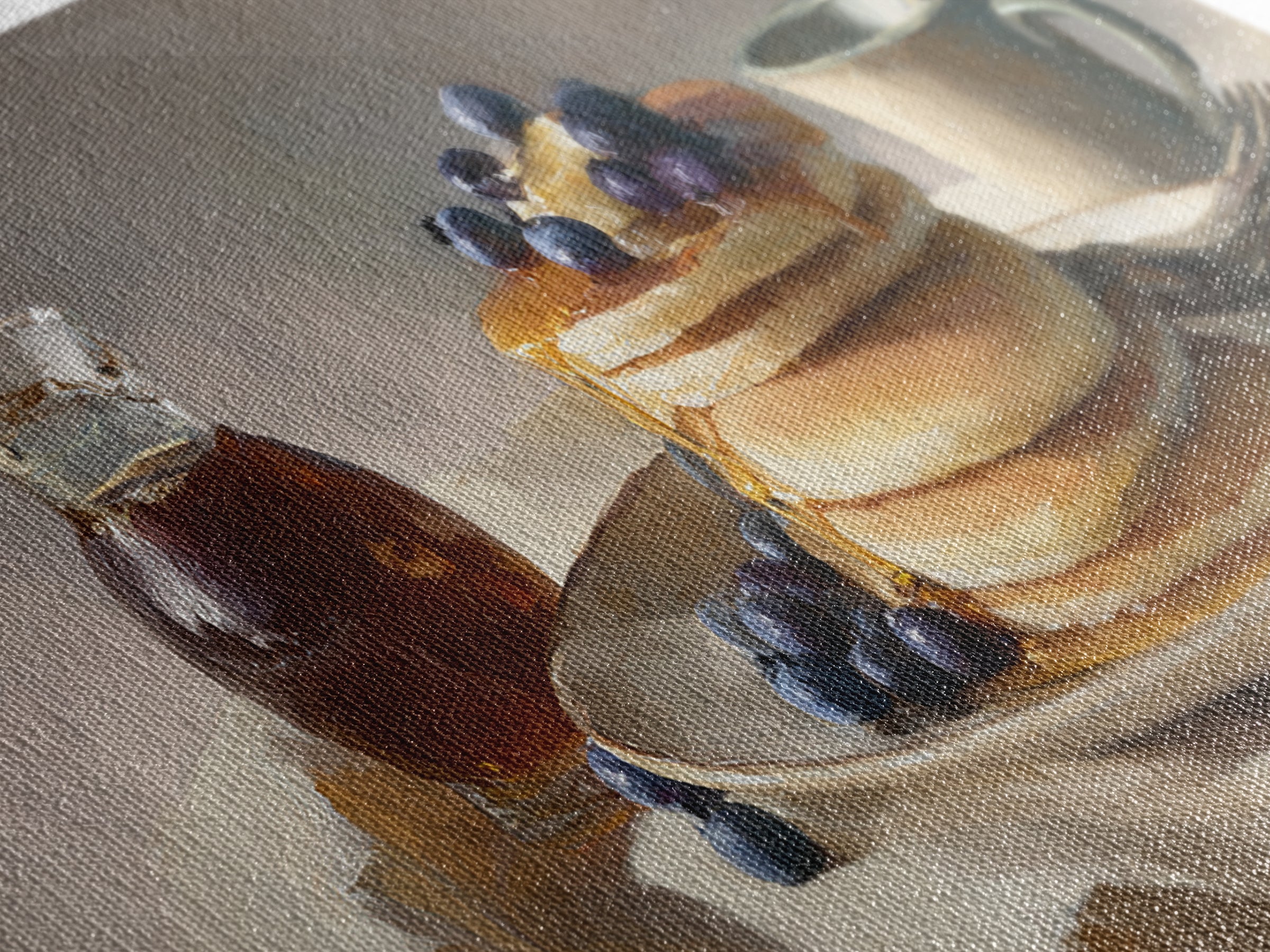Blueberry Pancakes Still Life Framed Canvas Print, Bed and Breakfast Art, Contemporary Art, Living Room Decor, Fine Art, BAB-2x1-28