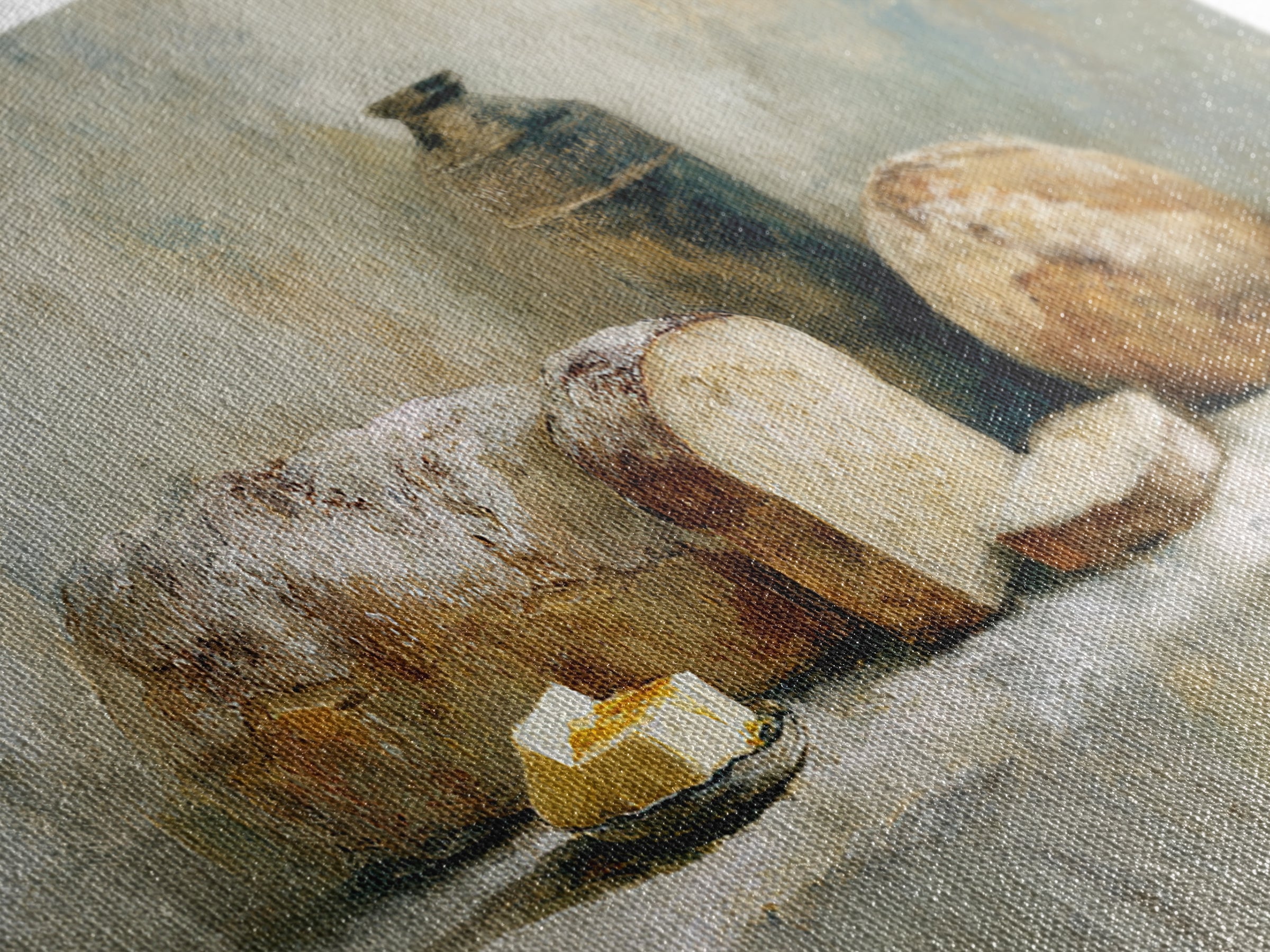 Freshly Baked Bread Canvas Print, Bed and Breakfast Art, Printable, Living Room Decor, Fine Art, Bedroom Wall Decor, BAB-2x1-64