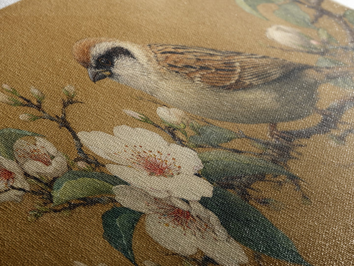 Small Bird on a Flowering Branch Canvas Print, Bed and Breakfast Art, Print, Living Room Decor, Watercolor Art, BAB-2x1-82