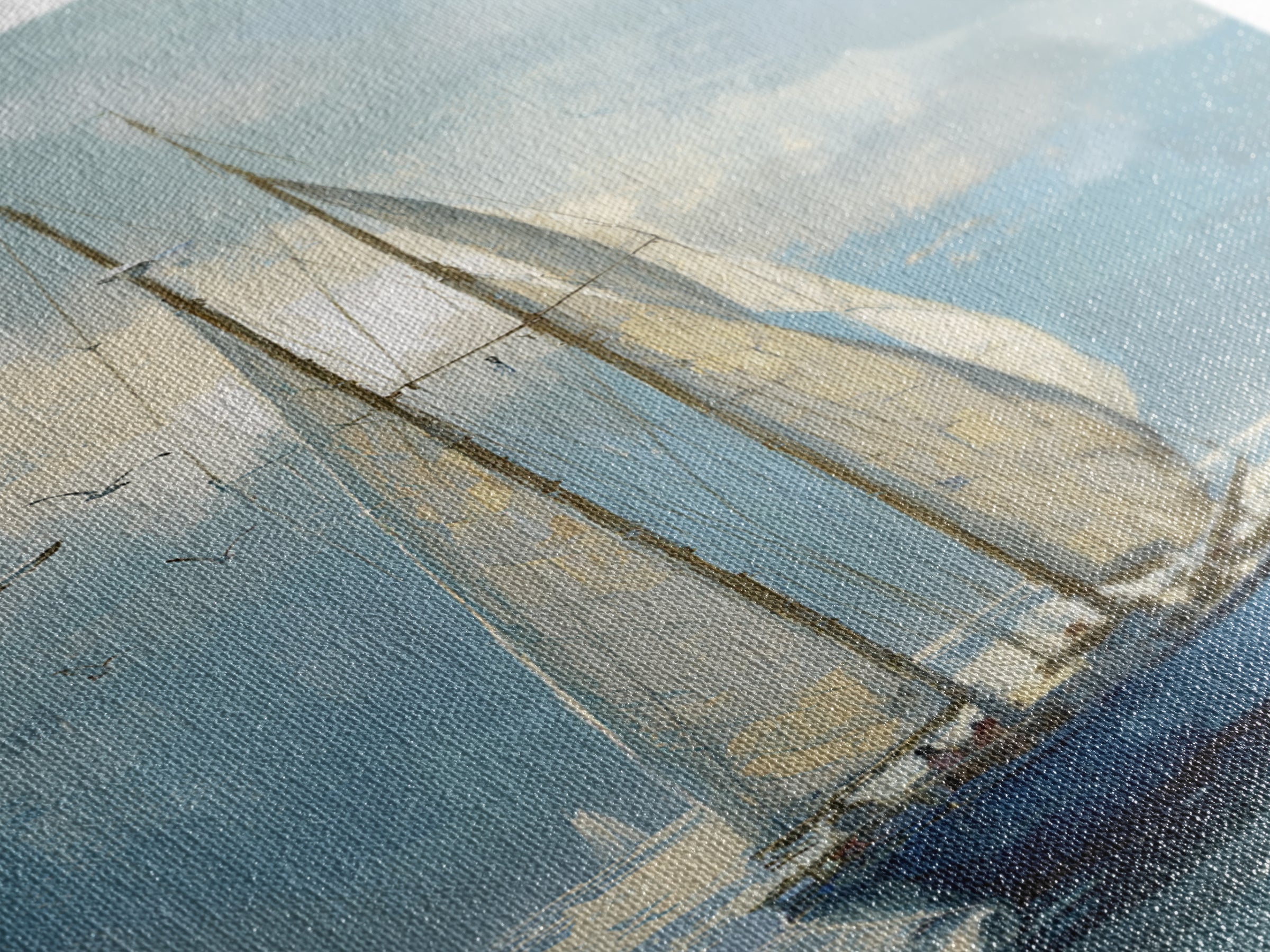 Coastal Inn Sailboat at Sunrise Framed Canvas Print, Bed and Breakfast Art, Printable, Living Room Decor, Fine Art, BAB-2x3-1