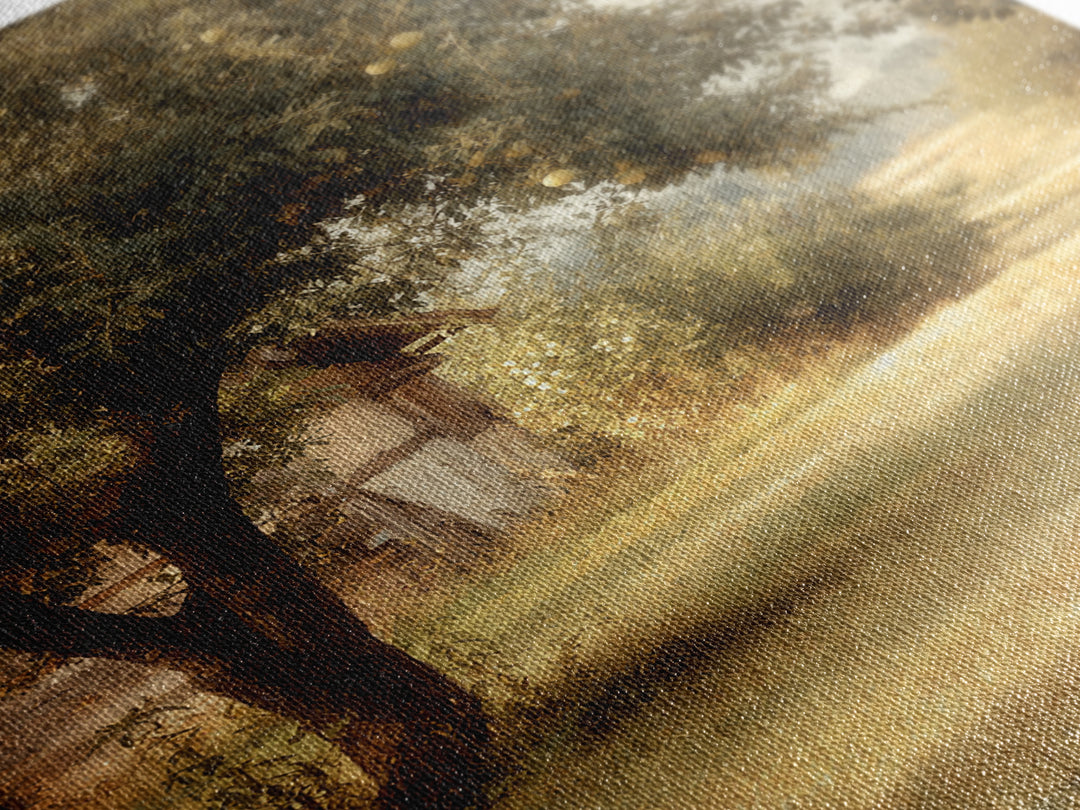 Apple Orchard Scene Framed Canvas Print, Bed and Breakfast Art, Digital Art, Living Room Decor, Oil Painting, BAB-2x3-21