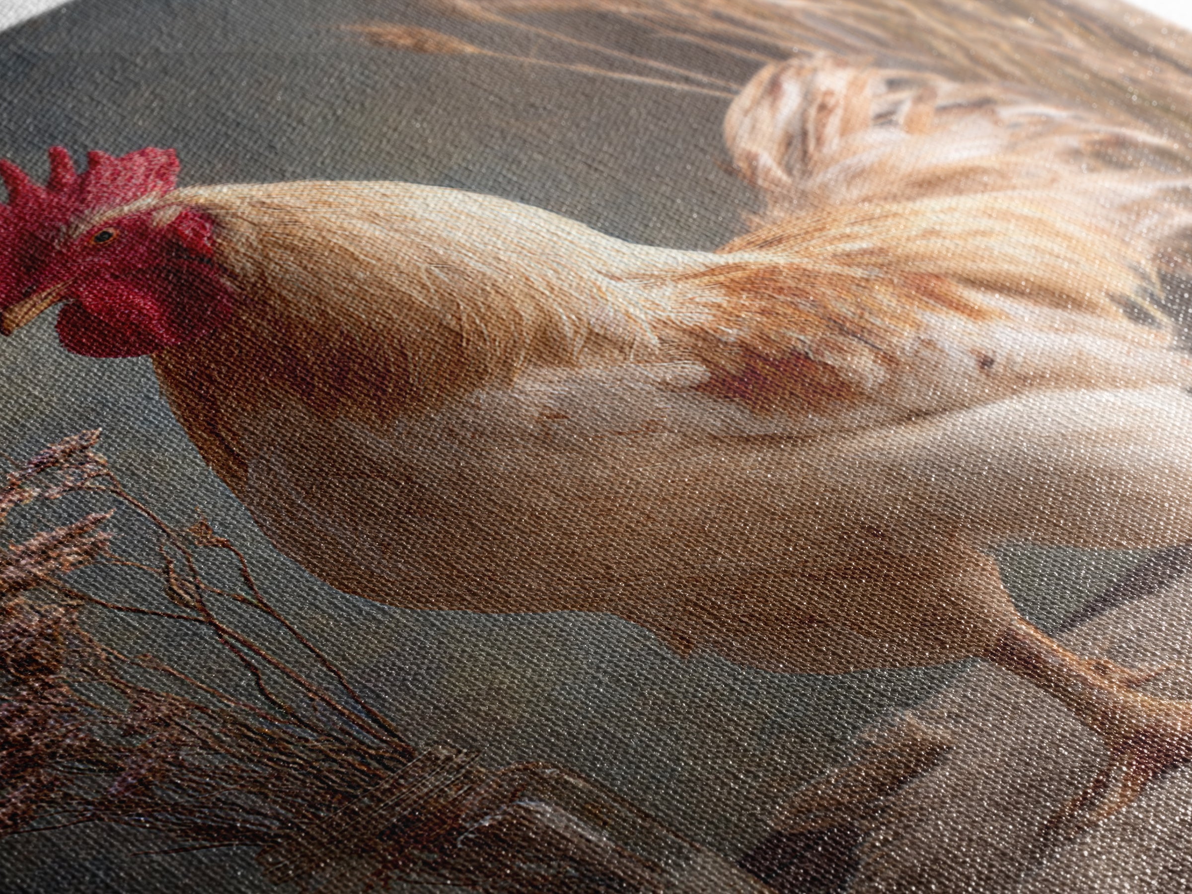 Rooster and Wildflower Country Portrait Canvas Print, Bed and Breakfast Art, Home Decor, Living Room Decor, Fine Art, BAB-2x3-27