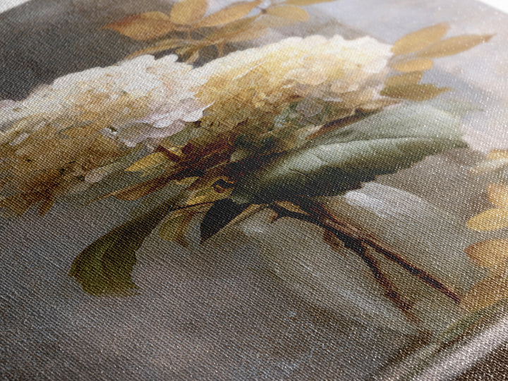 Sunlit Hydrangeas on a Windowsill Canvas Print, Bed and Breakfast Art, Digital Art, Living Room Decor, Oil Painting, BAB-2x3-66