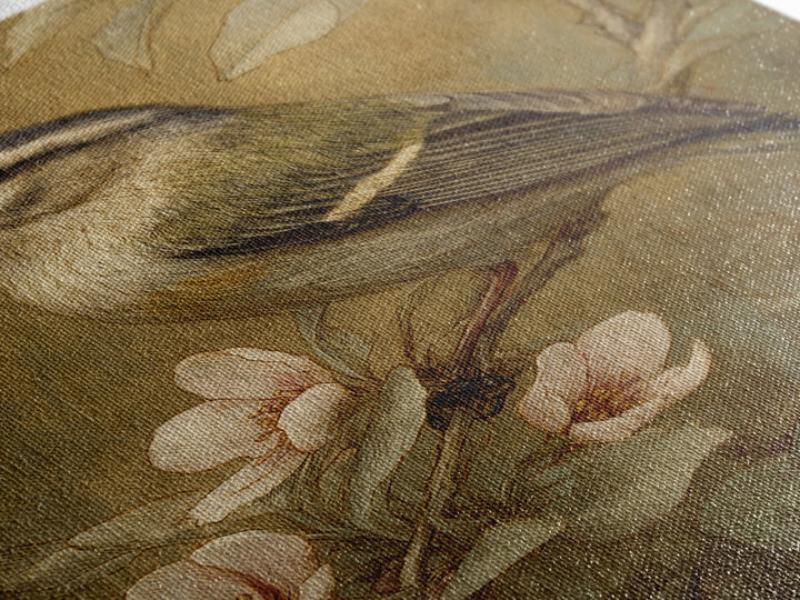 Small Bird on a Flowering Branch Canvas Print, Bed and Breakfast Art, Printable, Living Room Decor, Oil Painting, BAB-2x3-70