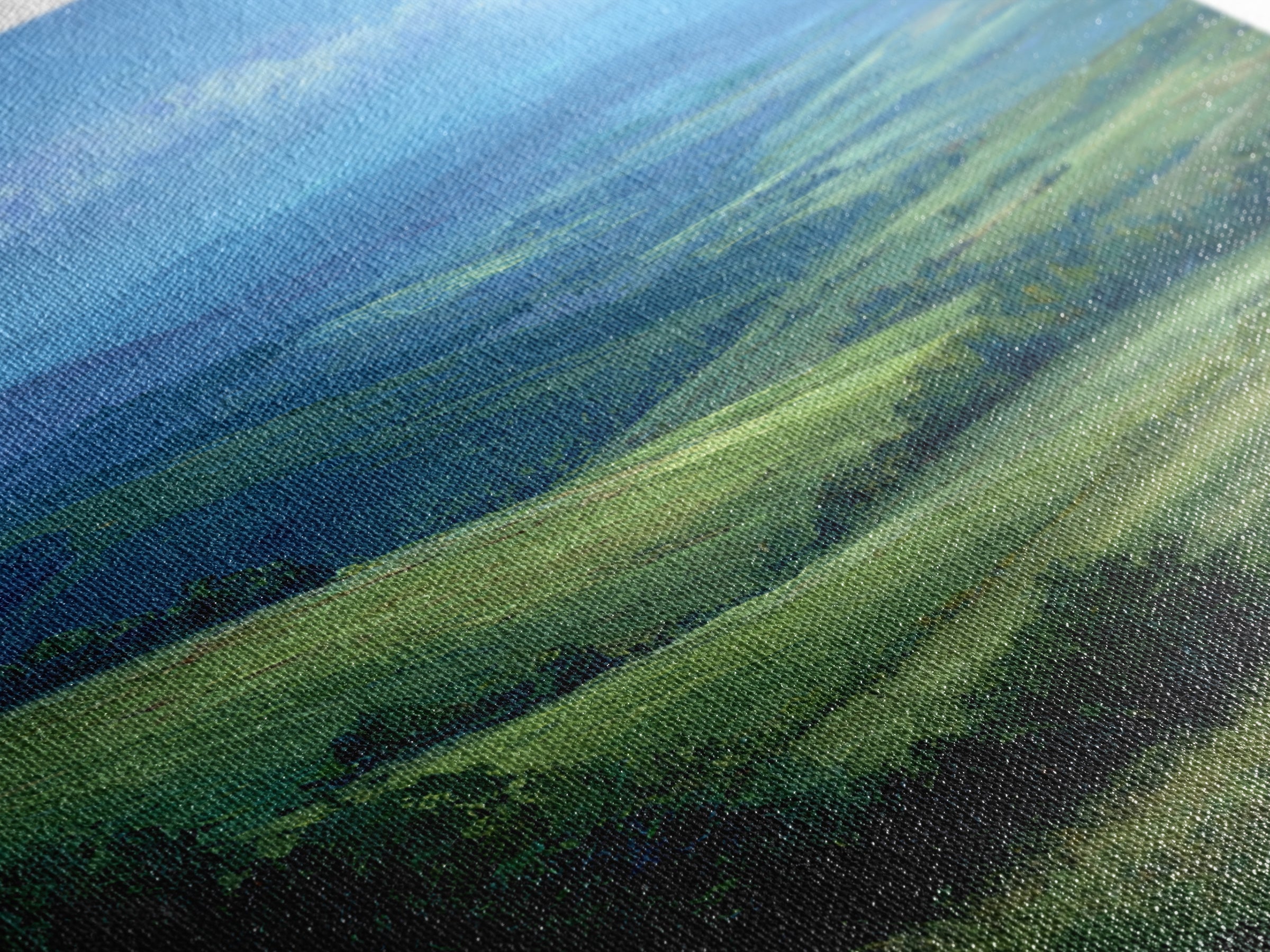 Classic Landscape with Rolling Green Hills Framed Canvas Print, Bed and Breakfast Art, Bedroom Art, Living Room Decor, Fine Art, BAB-2x3-8
