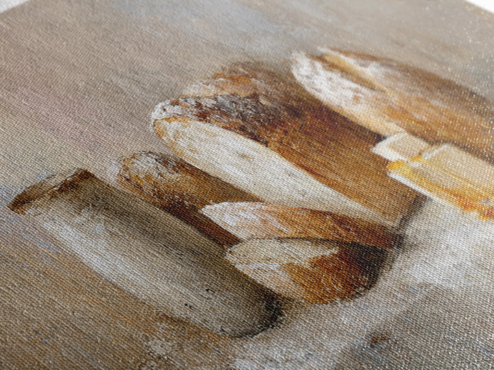 Freshly Baked Bread Framed Canvas Print, Bed and Breakfast Art, Farmhouse Wall Art, Living Room Decor, Fine Art, BAB-3x1-12